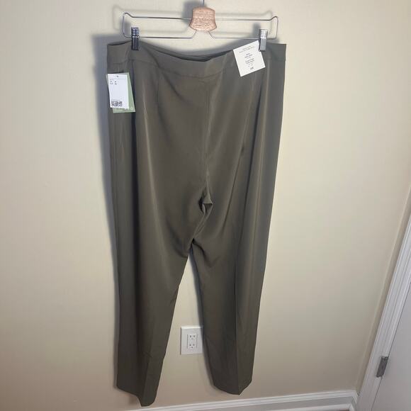 H&M Women's Wide High Waist Full Length Pants Taupe Size 14 New - Picture 6 of 9